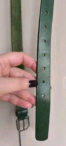 Vintage green leather belt - Picture 1 of 2
