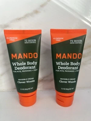 Lot Of 2 Mando Clover Woods Whole Body Deodorant Invisible Cream  2.2 oz Each - Image 1 of 2