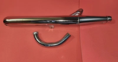 Yamaha rs 125 1975 Exhaust Silencer & Bend Pipe Drum brake model Chrome - Image 1 of 4