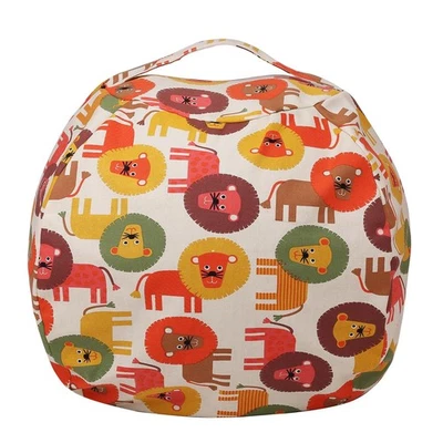 LMYOVE Stuffed Animal Storage Bean Bag Chair Cover for Kids, Zipper Storage B... - Image 1 of 4