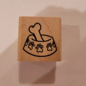 Tazón de comida para perros y sello de goma montado en hueso Viva Las Vegastamps - Imagen 1 de 2