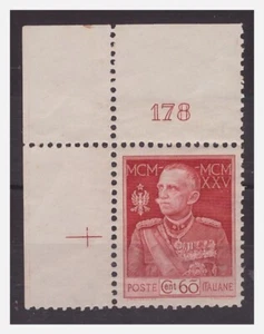 REGNO 1925 - GIUBILEO DEL RE - CENT. 60 dentellato 11 ** NUMERO DI TAVOLA - Imagen 1 de 1