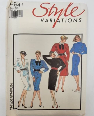 Style Variations 4941 Misses DRESS Dolman Sleeves Sewing Pattern size 12 - Image 1 of 3