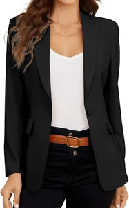 Blazer Jackets for Women: Elegant Black Blazer Women, Classic Women'S Blazer for - Picture 1 of 5