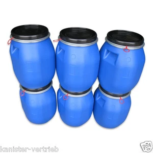 6 x 30 L Maischefass Maischetonne Tresterfass Silage Futterfass + Griffmulde NEU - Bild 1 von 1