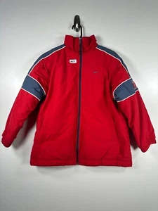 Vtg Nike Kids Boys Outdoor Full Zip Reversible Fleece Jacket Red Sz Medium 10-12 - Picture 1 of 12