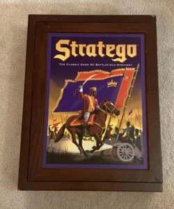Stratego Vintage Game Collection Wooden Bookshelf Box Board Game 2009 Complete - Picture 1 of 8