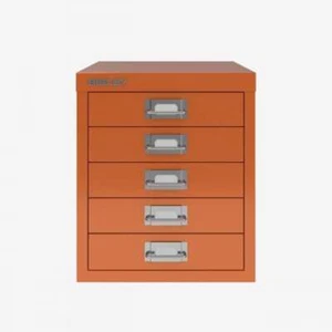Bisley Multischubladen Schreibtischschrank 5 Schubladen orange | 24 Stunden Lieferung an Wochentag - Bild 1 von 6