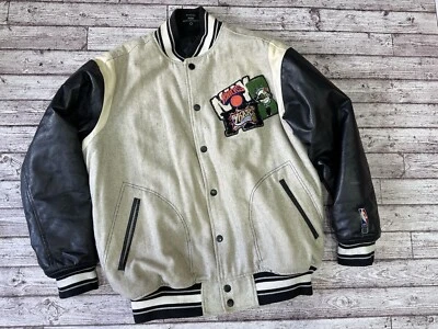 Chaqueta Bomber Bordada De Colección NBA UNK Knicks Boston Celtics Mangas de Cuero Talla S Foto 1 de 4