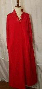 Correlations by JCPenney Morgenmantel Damen großer 1/2 Reißverschluss Rüschen rot lang Loungewear - Bild 1 von 9