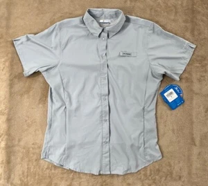 Columbia Shirt Tamiami Size M Gray Short Sleeve Fishing PFG Outdoors New $45 - Picture 1 of 10
