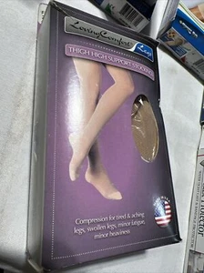 Loving Comfort Thigh High Support Stockings 20-30 Mmhg Beige Xlarge - Picture 1 of 3
