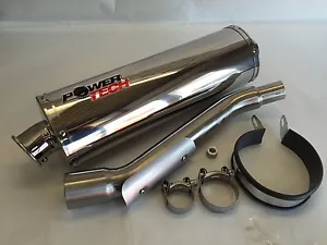 SUZUKI VANVAN RV125 STAINLESS STEEL OVAL ROAD LEGAL RACE CAN EXHAUST - Picture 1 of 1