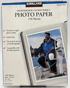 150 Sheets 8.5x11 KIRKLAND Professional Glossy Inkjet Photo Paper 69 lb New - Bild 1 von 10