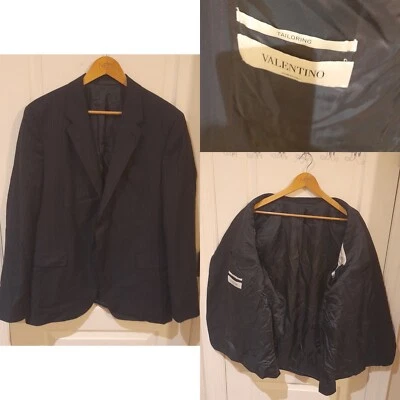 Abrigo deportivo a rayas 100 % lana virgen Valentino Sastrería para hombre Foto 1 de 4