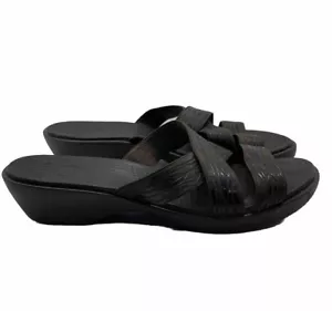 Crocs Molalla II Damen-Sandale Größe 10 kreuz und quer elastische Riemen braun Zebramuster - Bild 1 von 6