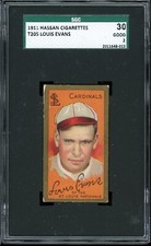 1911 T205 Gold Border Baseball Louis Evans SGC 2