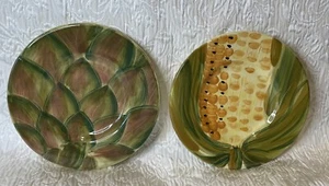 2er Set ~ Pfaltzgraff Central Market 8" Beilagenteller ~ Artischocke und Mais - Bild 1 von 7