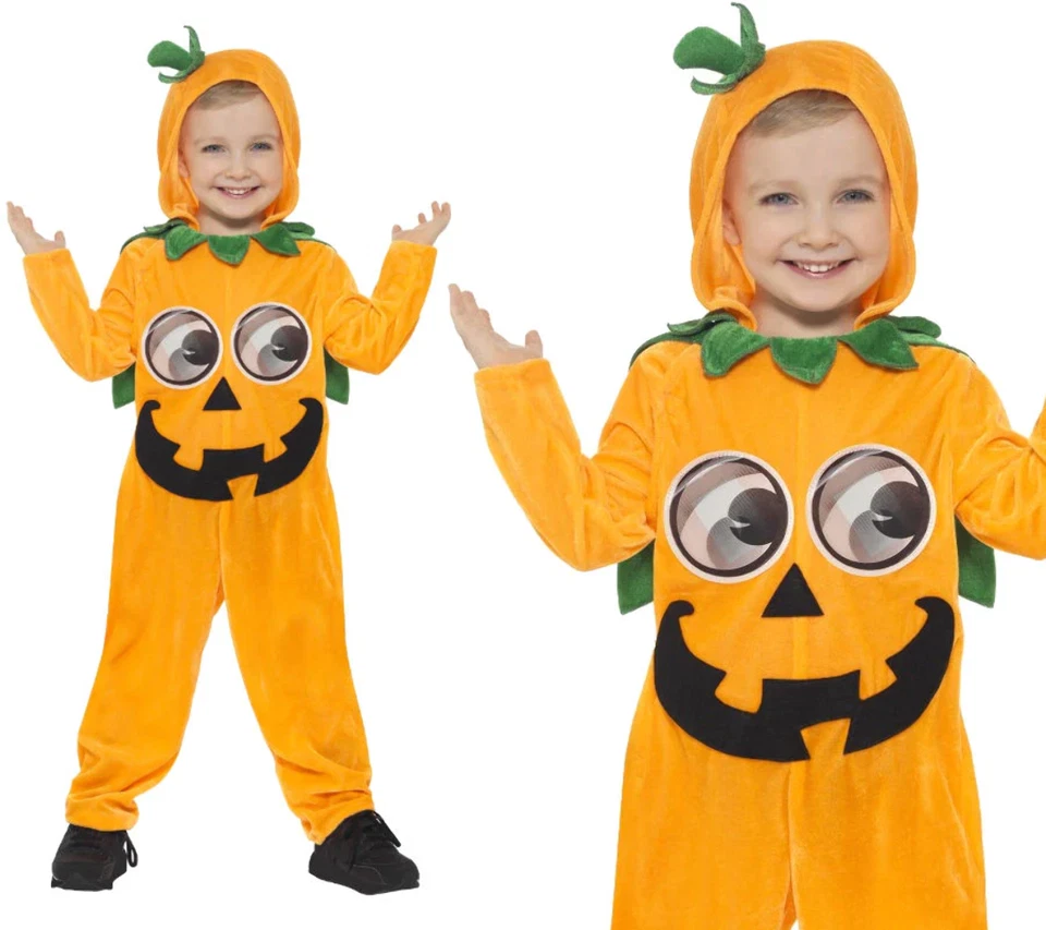 Calabaza Niño Halloween Lindo Naranja Niños Niños Niñas Niños Vestido Elegante Nuevo Foto 1 de 1