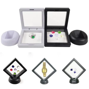 Jewelry Box Pendant Ring 3D Floating Picture Frame Shadow Stand Holder Display - Picture 1 of 21