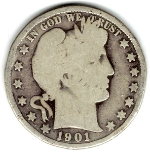 1901 Barber Half dollar grades in GOOD condition ~ PLEASE SEE THE SCAN stk01-72 - Picture 1 of 5