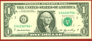 US 2006 1 Dollar ( G 756 STAR ) World paper money currency banknotes. - Picture 1 of 3