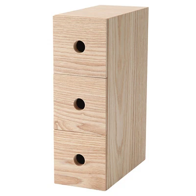MUJI MDF 3 drawer organize storage box for Accessory small article 8.4x17x25.2cm - Image 1 of 4