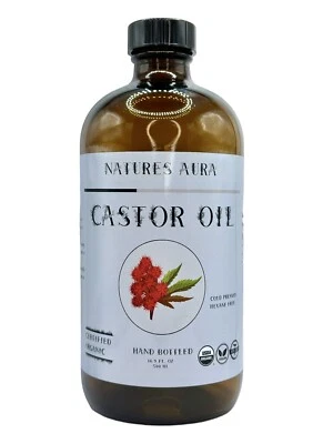 Natures Aura Organic Castor Oil - Glass (16.9 Oz) | Cold Pressed, Hexane Free - Image 1 of 4