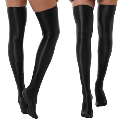 iEFiEL Strümpfe Damen Sexy Overknees Socks Kniestrümpfe Nylon Glänzende Stocking - Bild 1 von 2