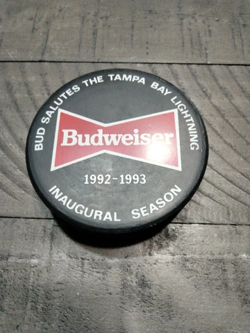 OFFICIAL 1992-1993 TAMPA BAY LIGHTNING PUCK BUDWEISER SALUTES INAUGURAL SEASON Cover