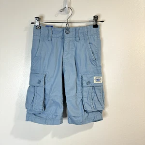 NWT Gap Kids Long Cargo Shorts Size 6R Boys Light Blue Pockets Cotton Adjustable - Picture 1 of 11