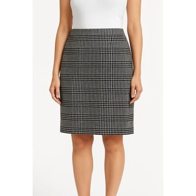 Falda Chaps Mujer XL Negra Blanca Cuadros Recta Carrera Clásica Chic Dark Ac Foto 1 de 4