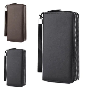 Men's Leather Wallet Bifold ID Card Holder Checkbook Long Clutch Billfold P X3A6 - Bild 1 von 20