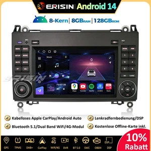 Android 14 Autoradio GPS Mercedes A/B Klasse W169 W245 Sprinter Vito VW Crafter - Bild 1 von 20