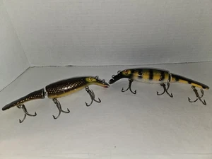 2 VINTAGE 7" DRIFTER TACKLE CO JOINTED BELIEVER LURES Triple Hook - Picture 1 of 11