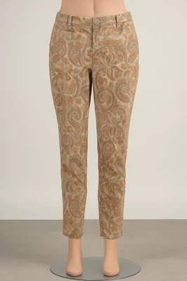 Tommy Hilfiger Women’s Paisley Print Pants Size 14 Beige Tan Orange Classic Fit - Image 1 of 4