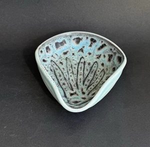 Ancienne coupelle vide poche design céramique bleu signé Erhel années 60 - Imagen 1 de 8