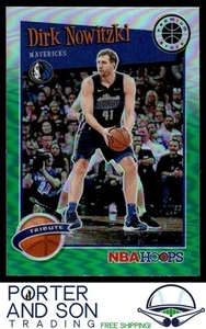 Dirk Nowitzki Green Prizm 2019-20 Hoops Premium Stock #282 Dallas Mavericks - Picture 1 of 2