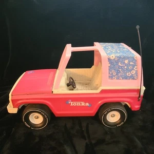 Vintage Pink Flower TONKA Jeep Bronco Barbie Style Metal Made in USA 1970s - Picture 1 of 4