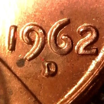 1962-D Lincoln Memorial Cent Penny - Re-punched Mintmark RPM Error Coin (e5772) - Image 1 of 3