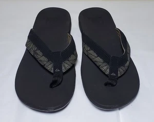 Reef Flip Flops Mens Size 9 - Leather Upper, Palm Branch - Picture 1 of 17