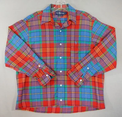Ralph Lauren Shirt Mens Medium Plaid Flannel Button Up Long Sleeve Casual Preppy - Image 1 of 4