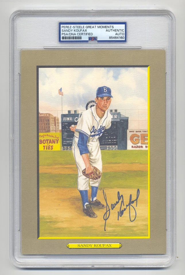 BEAUTIFUL  SANDY KOUFAX  PSA/DNA SIGNED  PEREZ STEELE GREAT MOMENTS CARD - Image 1 of 1