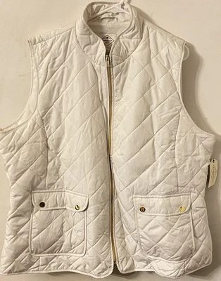 St. John's Bay 女式全新加中量级绗缝背心象牙色。 — 第 1/4 张图片