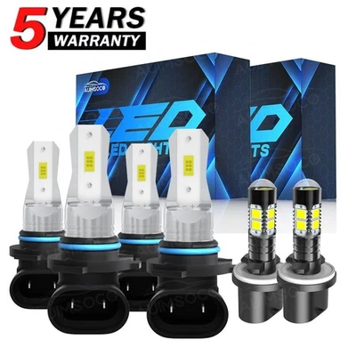 For Pontiac Aztek 2001-2004 2005 White LED Headlight Hi Lo Beam Fog Light Bulbs - Image 1 of 4