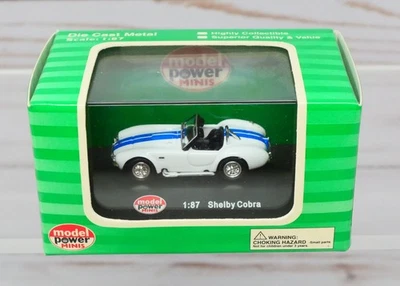 Model Power Exclusive 19225, Shelby Cobra, White with Blue Stripes 1/87 HO Scale - Image 1 of 2