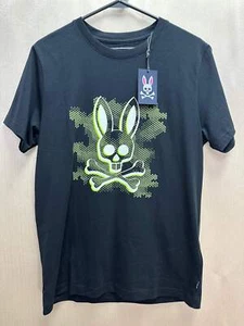 Neu mit Etikett - Psycho Bunnys schwarz grün Pima Baumwolle Rockaway Grafik T-Shirt - 4 | S - Bild 1 von 6