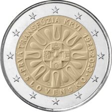 moneda 2€ conmemorativa eslovaquia 2023, transfusion