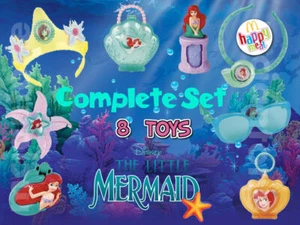 Sin usar en paquete 8 McDonald's 2006 PEQUEÑA SIRENA Disney Princesa VESTIDO Ariel MODA - Imagen 1 de 3