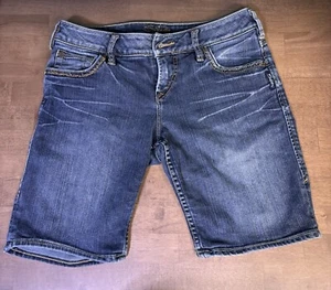 Silber Lexi Denim Shorts Bermuda Größe 27 mittel/dunkel gewaschen - Bild 1 von 11